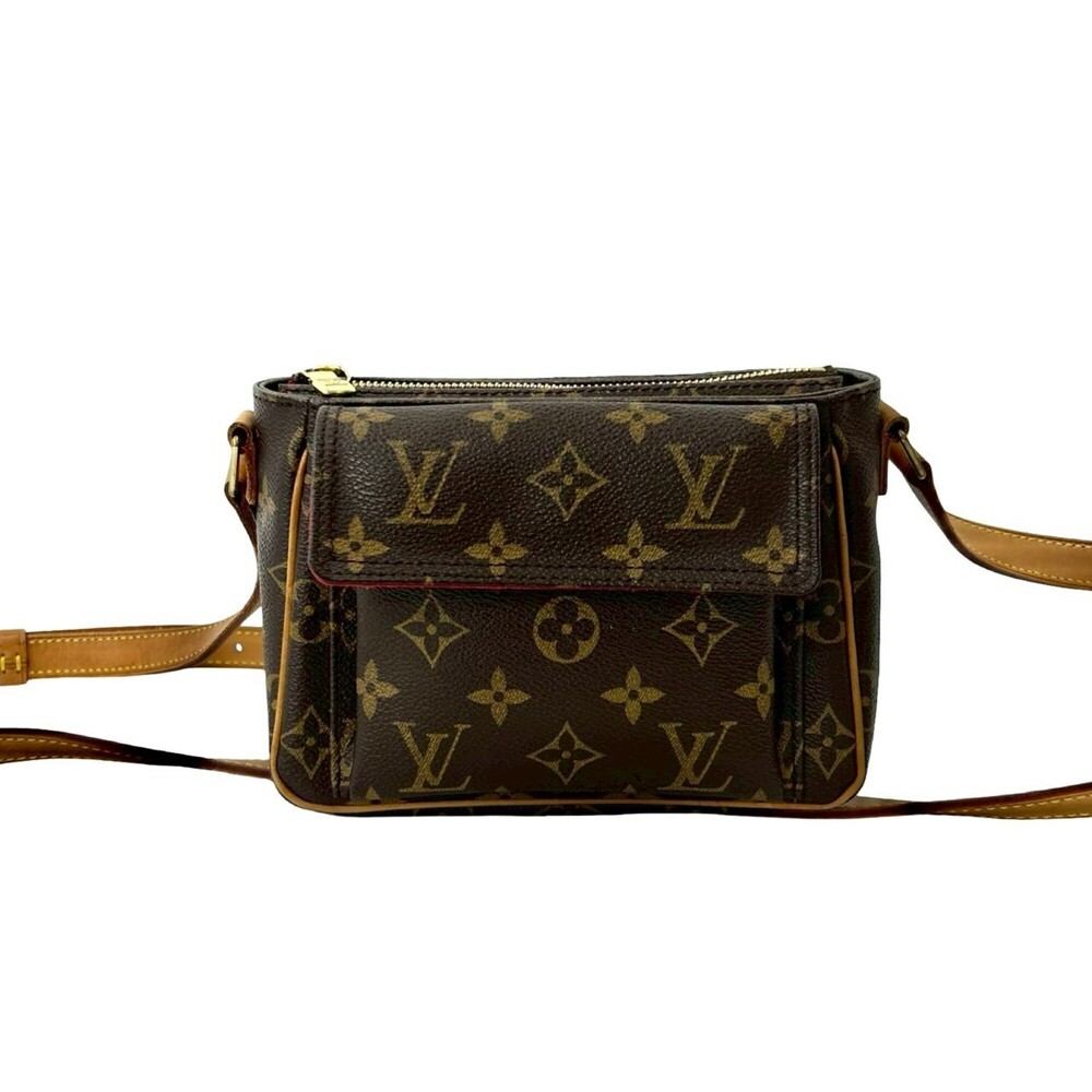 LOUIS VUITTON Brown Monogram Leather Pochette Shoulder Bag